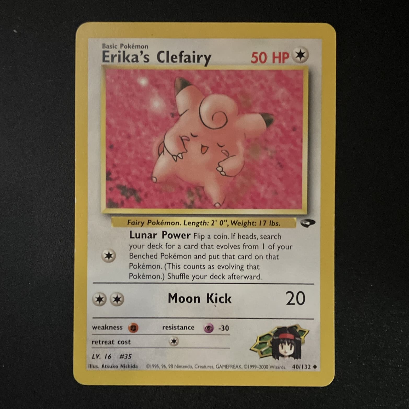 Erika's Clefairy 40/132 Gym Challenge Regular Unlimited English 50 HP