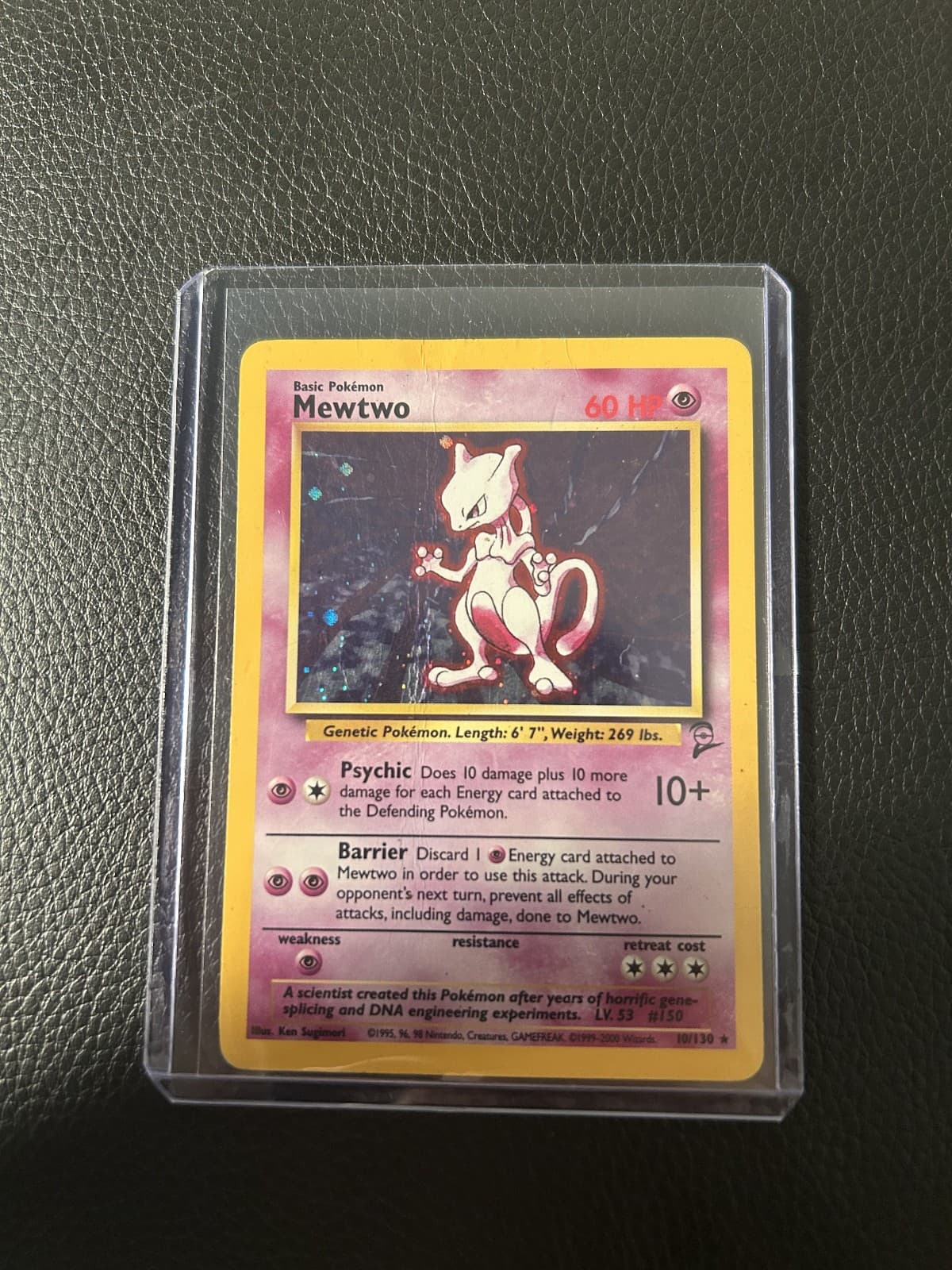 Mewtwo 10/130 MP Holo Rare Base Set 2 Wizards 2000 English TCG