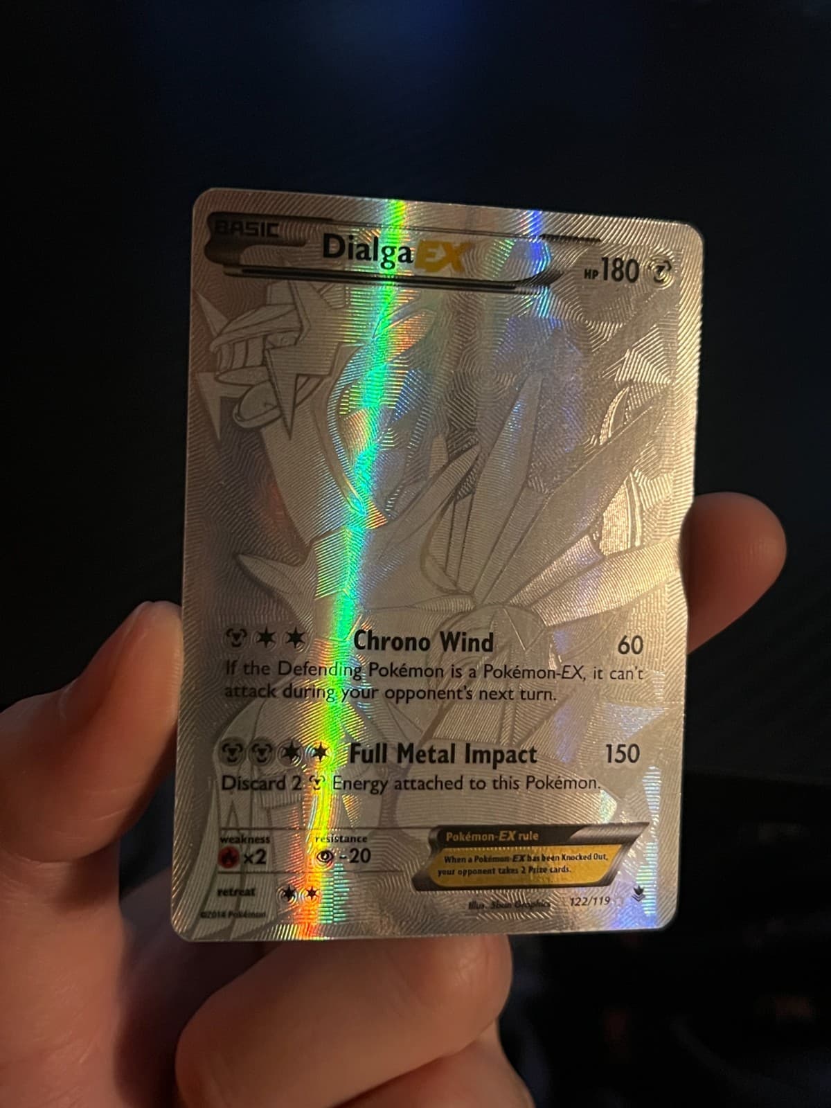 Dialga EX (122 Secret Rare) 122/119 XY - Phantom Forces Holo Pokemon Clean Card