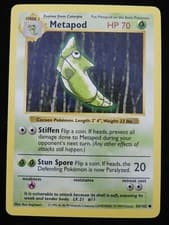 SHADOWLESS METAPOD 54/102 Base Set Pokemon 1999 WOTC Vintage Card NM