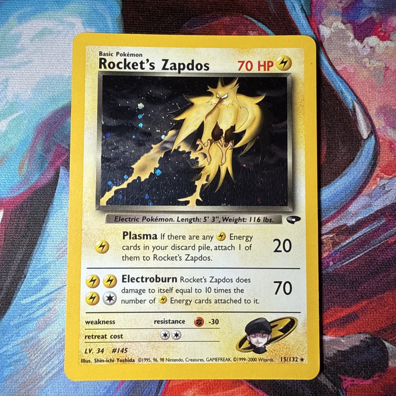 Rocket's Zapdos 15/132 Gym Challenge Holo