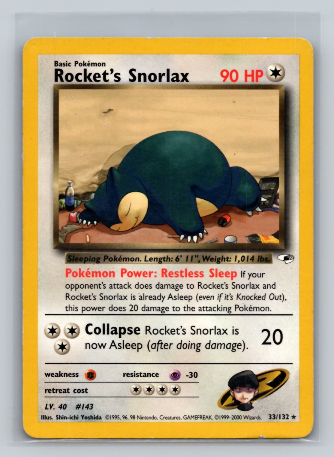 Rocket's Snorlax Rare Gym Heroes 033/132 LP