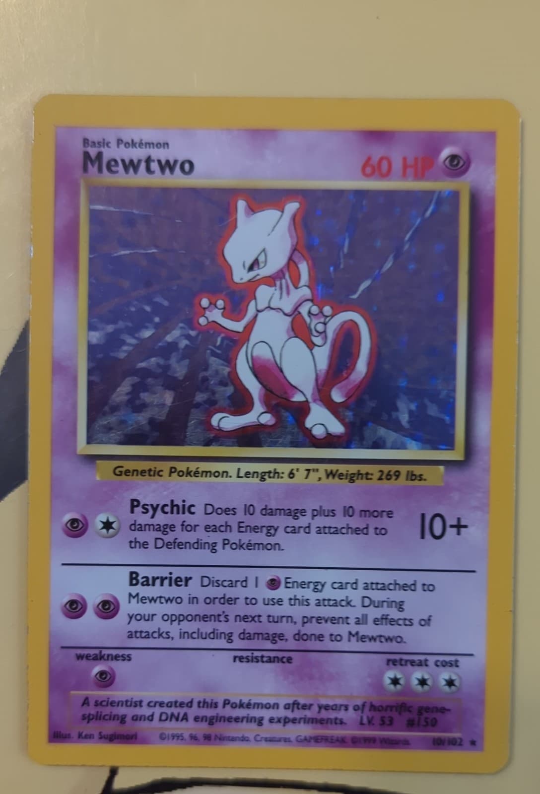 Mewtwo 010/102 Base Set Holo