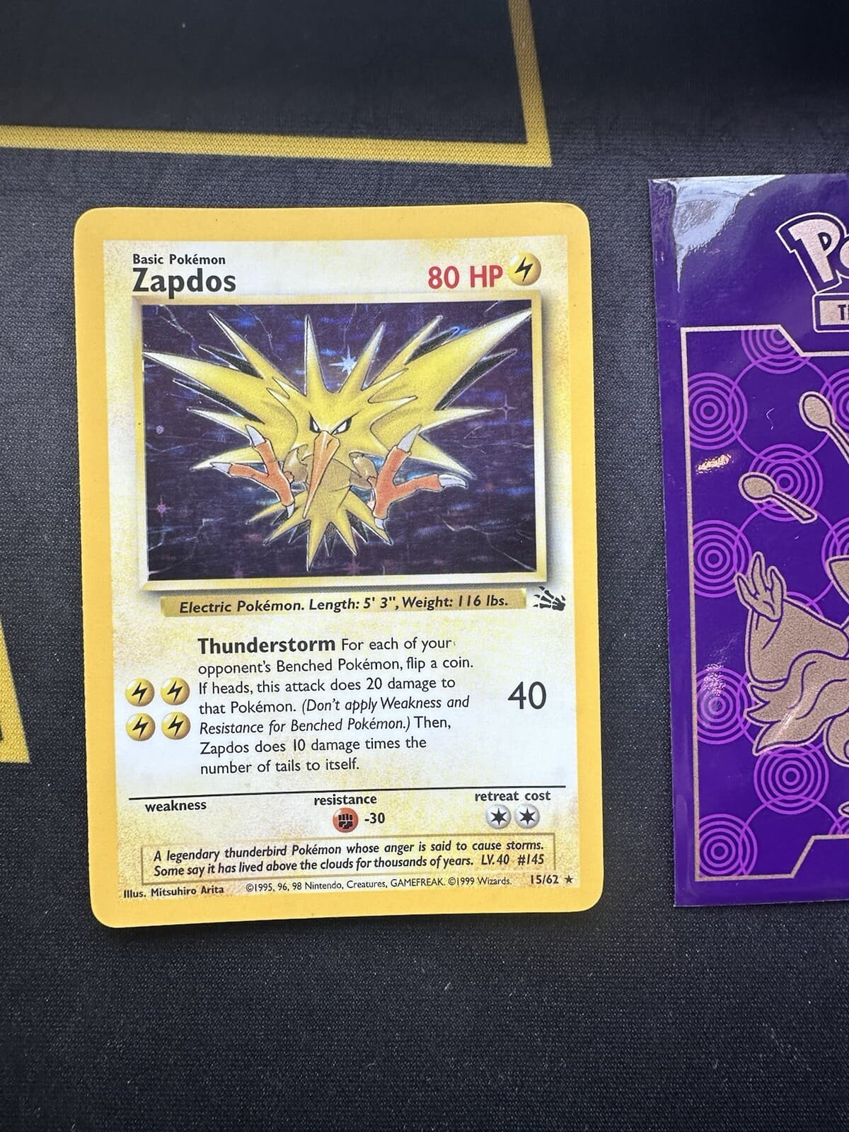 Pokémon Card Zapdos 15/62 Holo Rare Fossil 1999 WotC 115💎LP💎