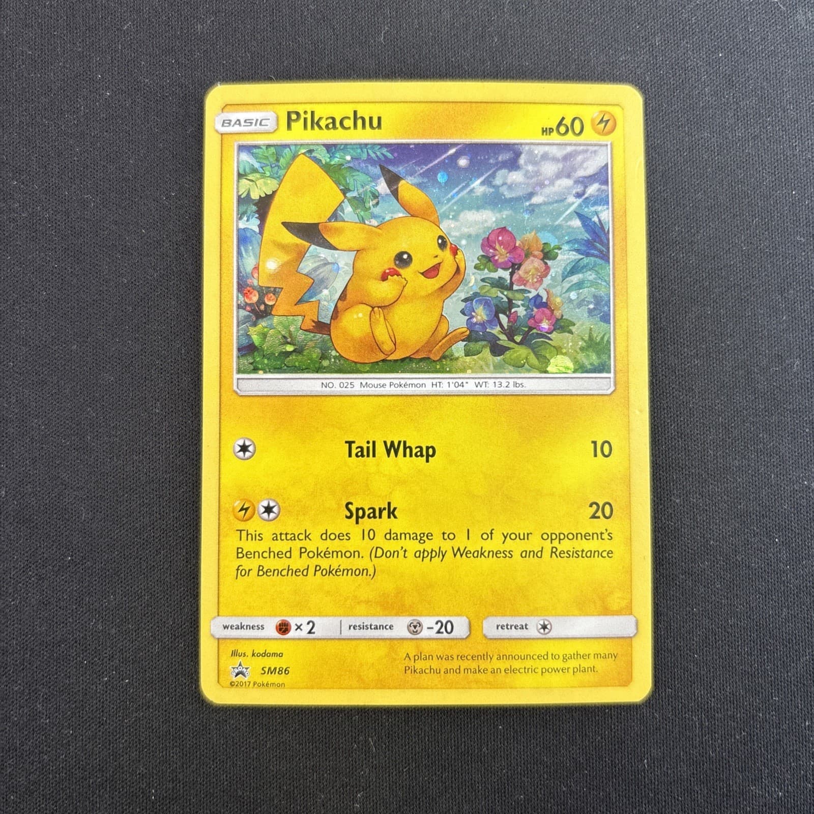 Pokemon TCG - Pikachu SM86 Sun & Moon Promos Black Star Promo Holo English - 