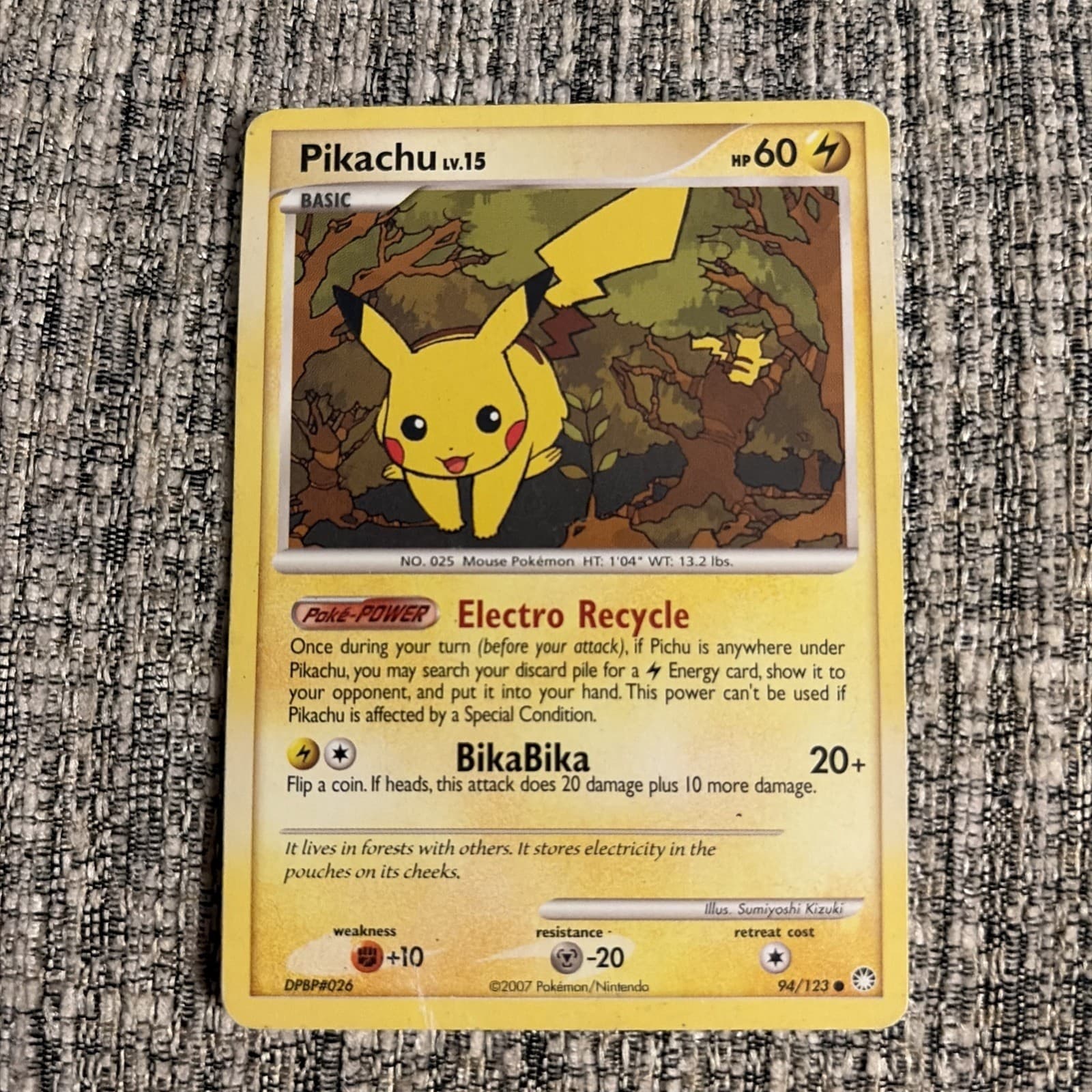 2007 Pokémon Pikachu 94/123 Mysterious Treasures Regular