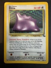 Pokémon TCG Ditto Fossil Holo Rare 3/62 Unlimited Edition 50 HP English
