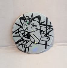 Pokemon Meowth Black Star Holographic Trading Card Game Coin 2000 WOTC