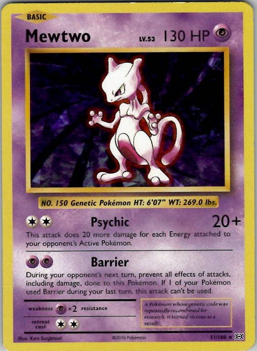 Mewtwo - 51/108 (Cracked Ice Holo) Deck Exclusives 051/108 LP