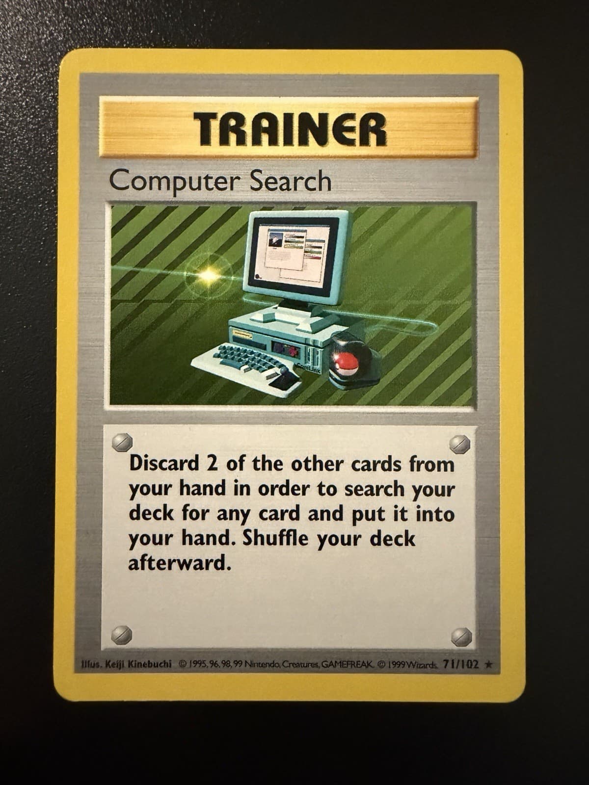 Shadowless Computer Search Rare Pokemon Card Base Set 071/102 Unlimited MP