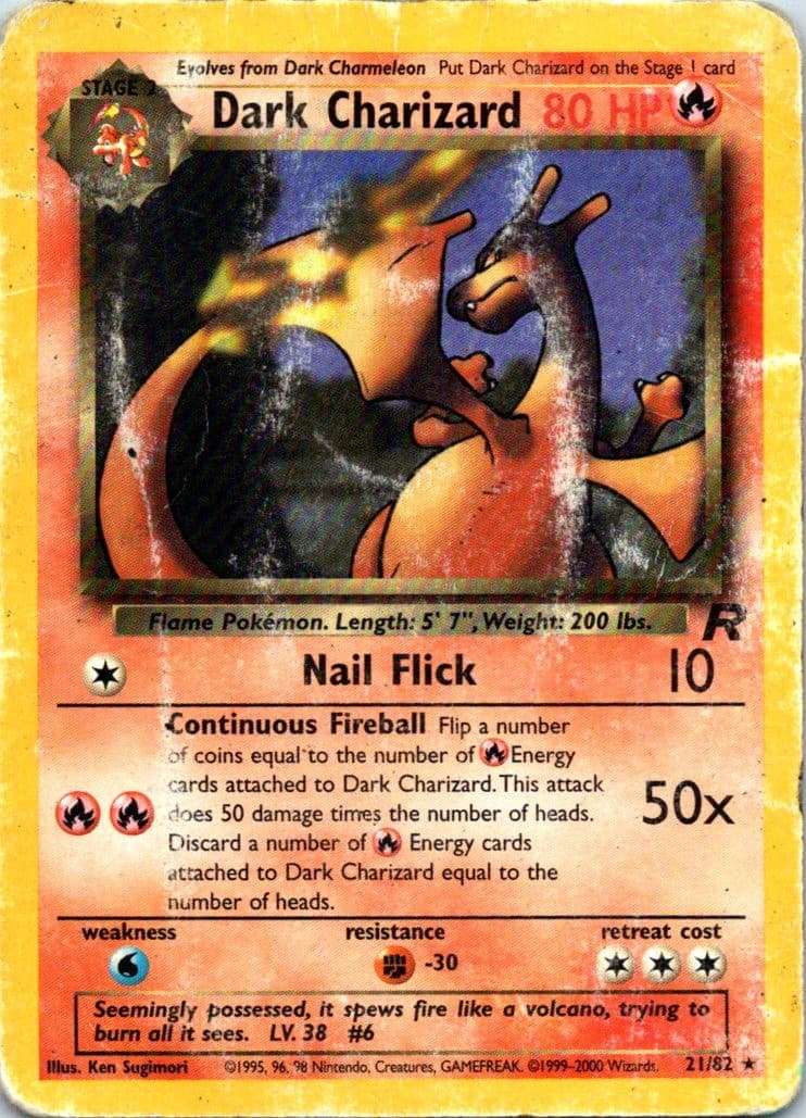 Dark Charizard (21) Unlimited Rare Team Rocket 21/82 HP