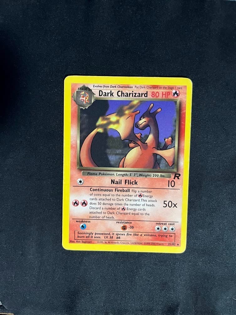 Pokémon Dark Charizard 21/82 Team Rocket WOTC Unlimited Non-Holo MP