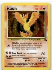 Moltres 12 Unlimited Holo Rare Fossil 12/62 LP