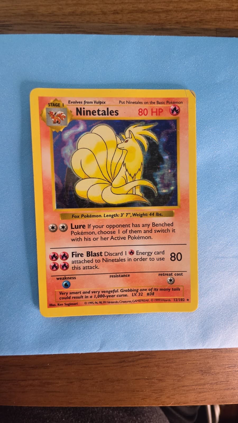 Ninetales 012/102 Base Set (Shadowless) Holo