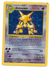 Pokemon Card: Alakazam HOLO 1/102 Shadowless Base Set Vintage Rare! GD/EX