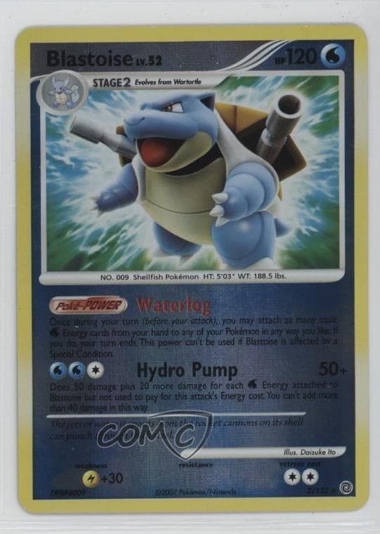 Blastoise Reverse Foil Pokémon Diamond & Pearl Secret Wonders #2 2007