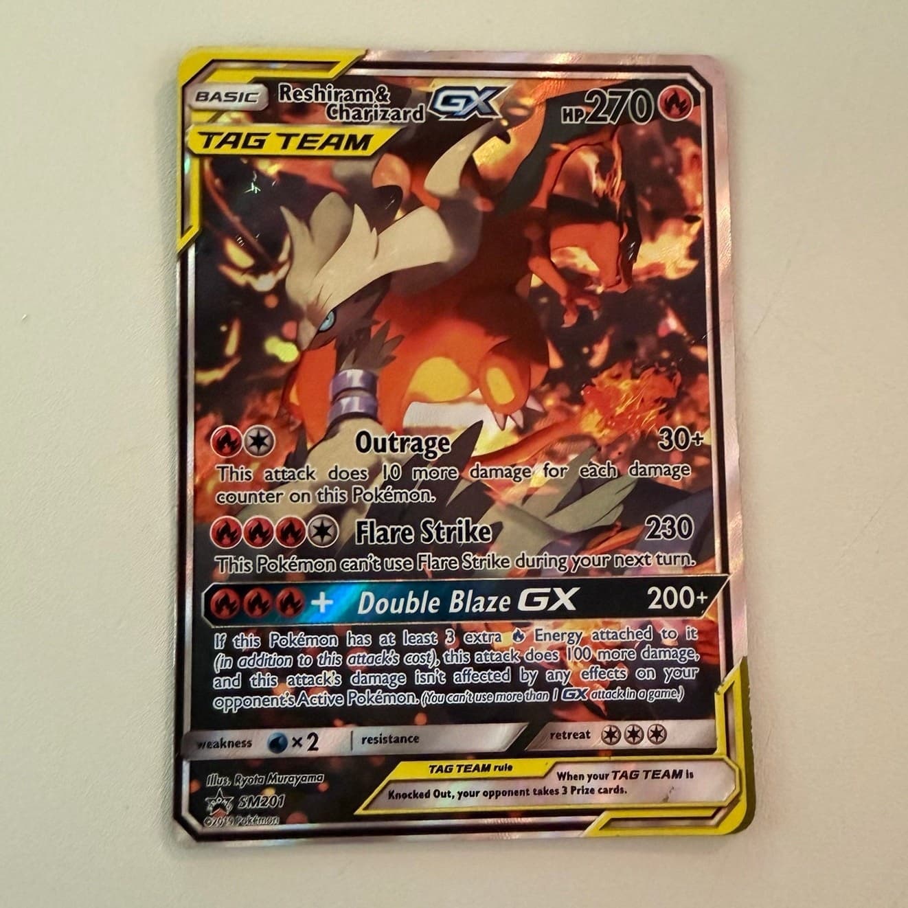 Reshiram & Charizard GX SM201 SM Promo Holo Pokemon Card