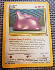 1999 Pokemon Fossil #3 Ditto Holo LP+