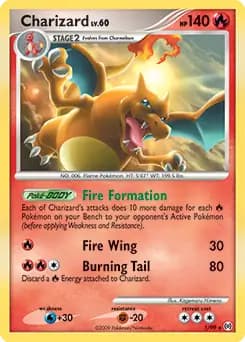 Charizard - 1/99 - Pokemon Arceus Holo Card Cracked HP