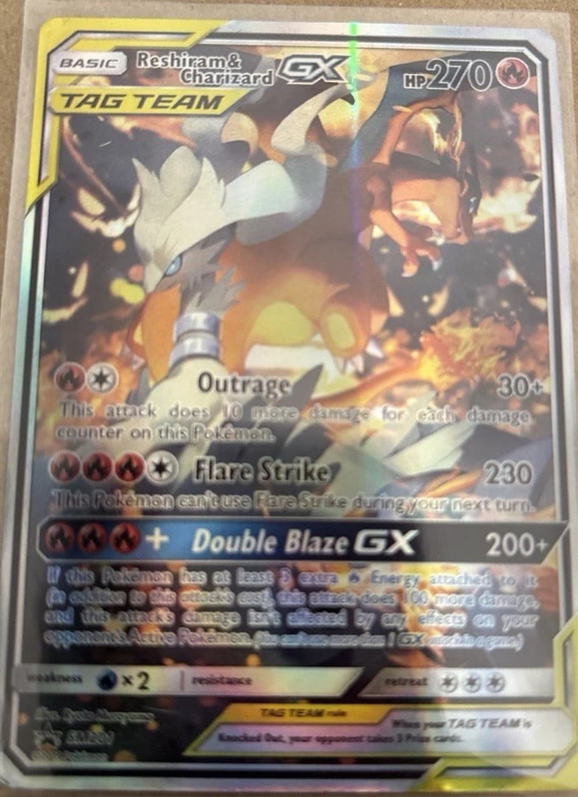 Pokemon TCG Reshiram & Charizard GX SM201 SM Black Star Promo Holo TAG TEAM