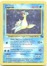 Lapras 10 Unlimited Holo Holo Rare Fossil 10/62 LP Ken Sugimori
