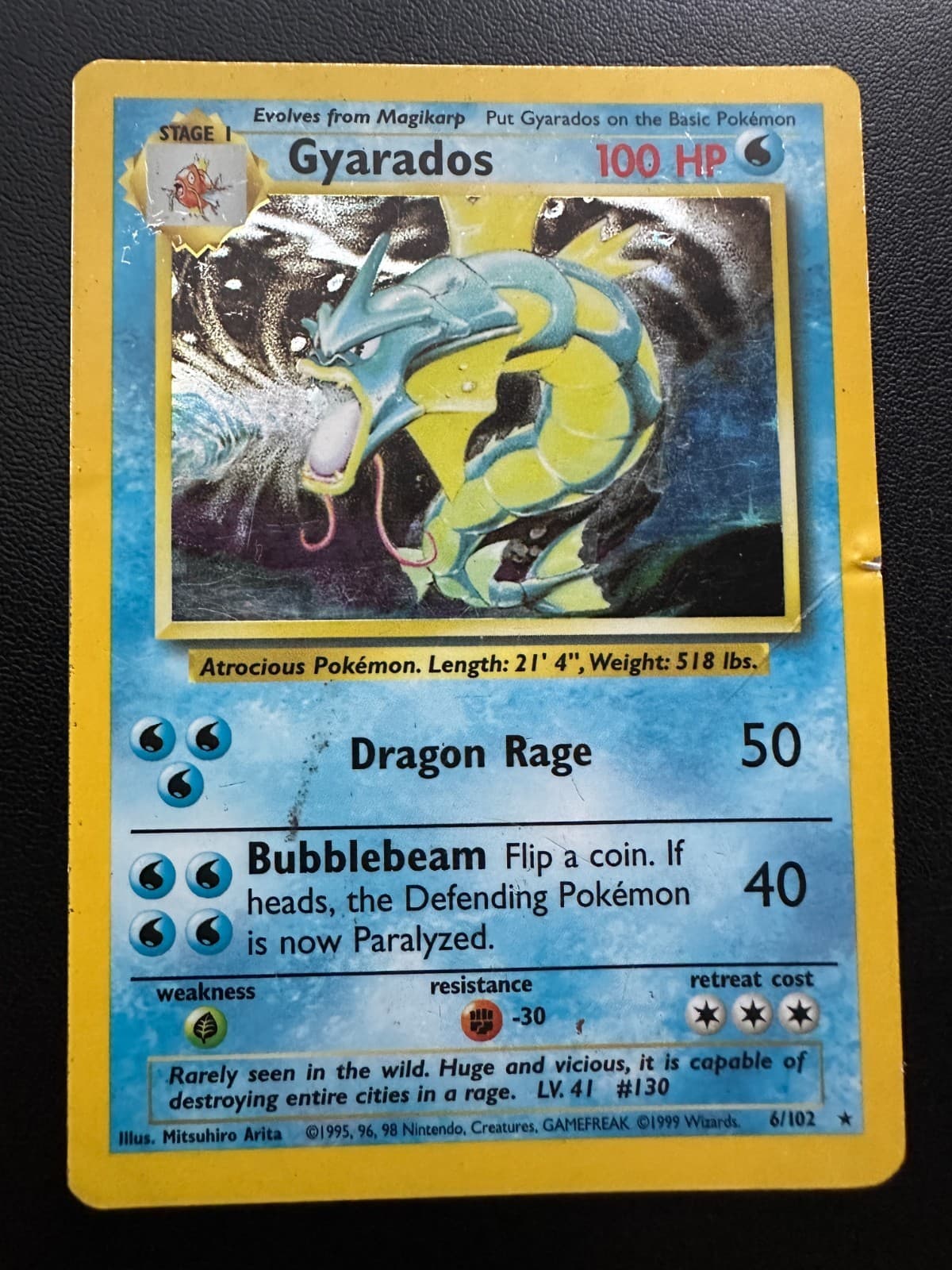Gyarados - 6/102 - Holo Rare - Unlimited Edition Pokemon Base Set