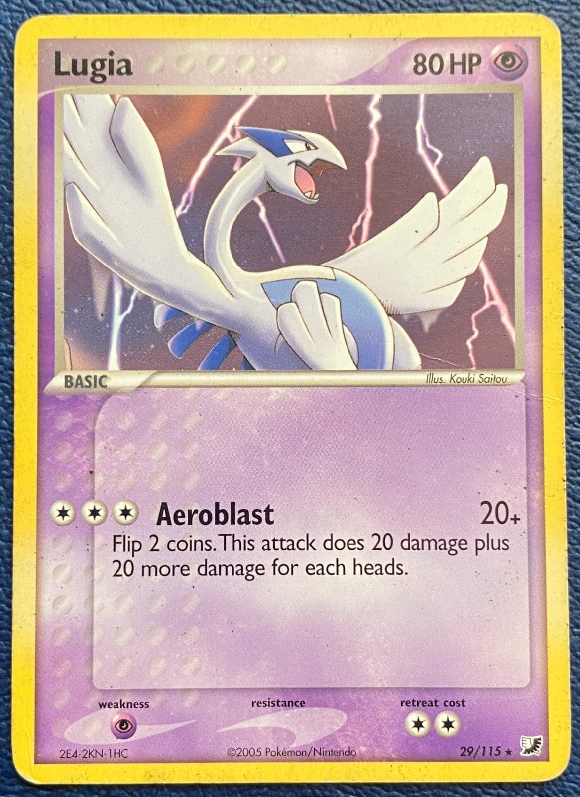 Lugia 29/115 EX Unseen Forces Non-Holo Rare Vintage 2005 Kouki Saitou - HP