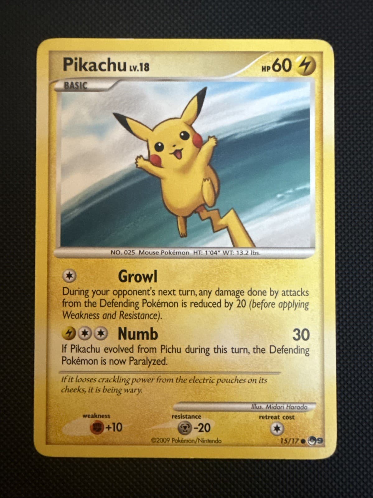 Pikachu 015/017 POP Series 9 Common Regular 60 HP Numb 30 Pokémon TCG