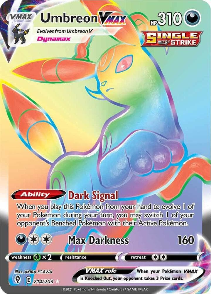 Umbreon VMAX (Secret) — SWSH07: Evolving Skies, card number 214/203