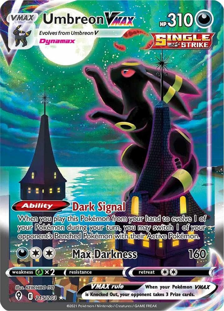 Umbreon VMAX #215/203 (Evolving Skies) - a card used in the grading guides