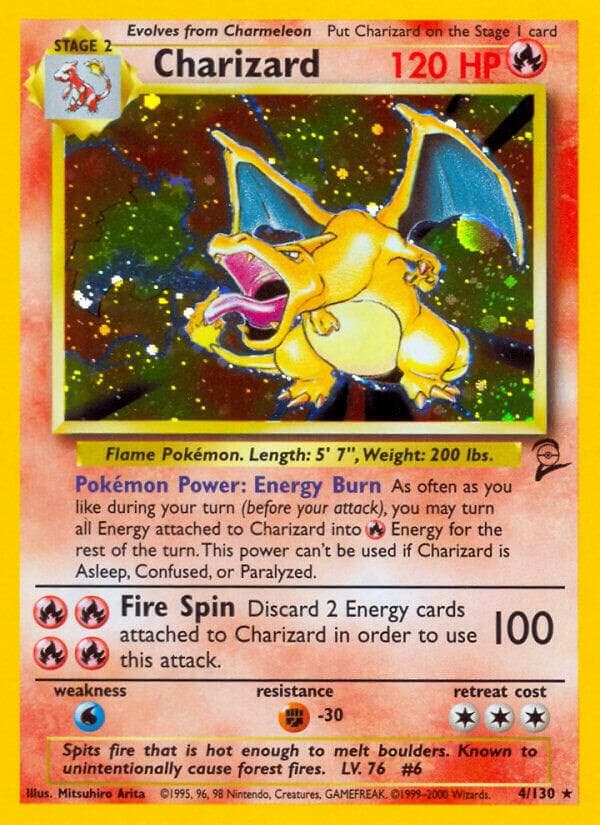 Base Set 2 Charizard — Base Set 2, complete card face