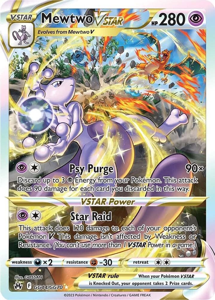 Mewtwo VSTAR GG44/GG70 (Galarian Gallery) — SWSH: Crown Zenith: Galarian Gallery, complete card face