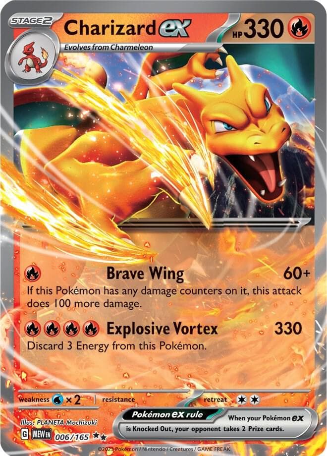 Charizard ex 006/165 (Double Rare) — SV: Scarlet & Violet 151, complete card face