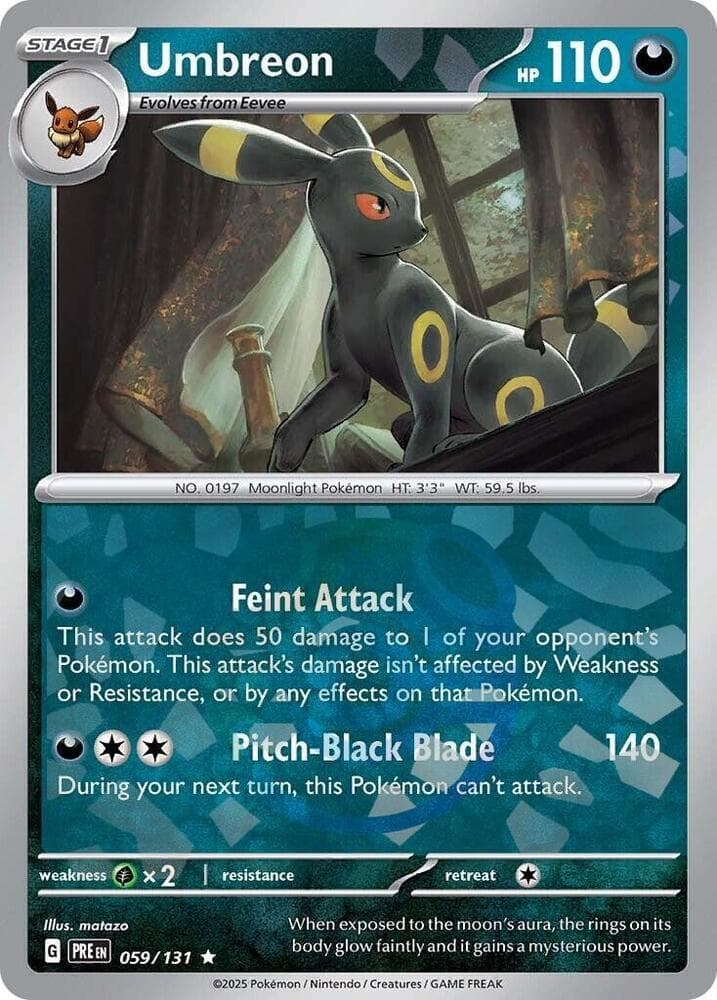 Umbreon 059/131 (Master Ball Pattern) — SV: Prismatic Evolutions, complete card face
