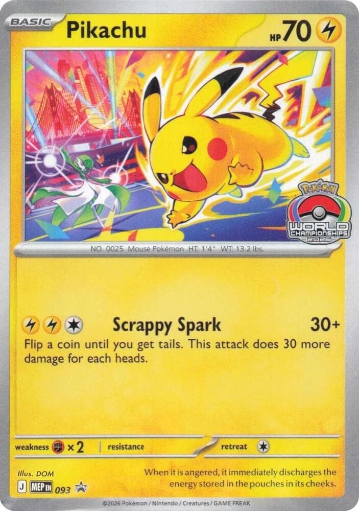 Pikachu 093 (Mega Evolution promo) — ME: Mega Evolution Promo, complete card face