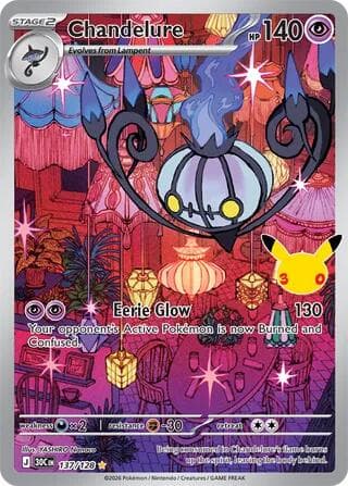 Chandelure #137/128 — ME: 30th Celebration, complete card face