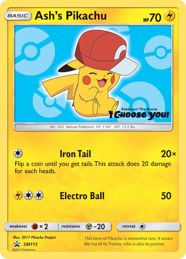 Ash's Pikachu - SM113 - SM Promos