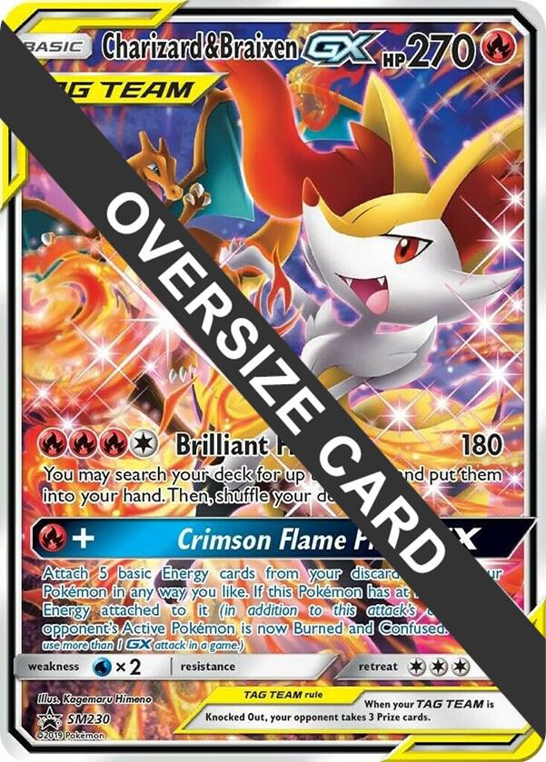 Charizard & Braixen GX - SM230 (SM Black Star Promo) - Jumbo Cards