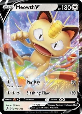 Meowth V - SWSH004 - SWSH: Sword & Shield Promo Cards