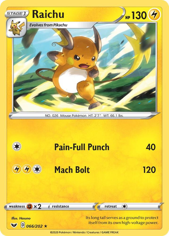 Raichu - SWSH01: Sword & Shield Base Set