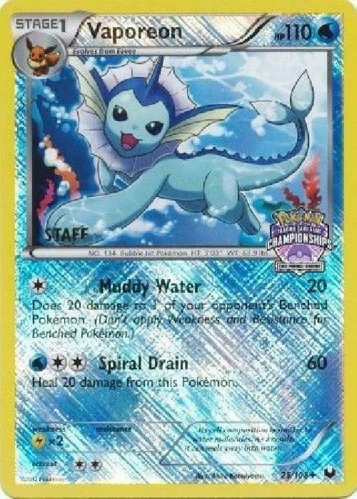 Vaporeon - 25/108 (State Championships) [Staff] - League & Championship Cards