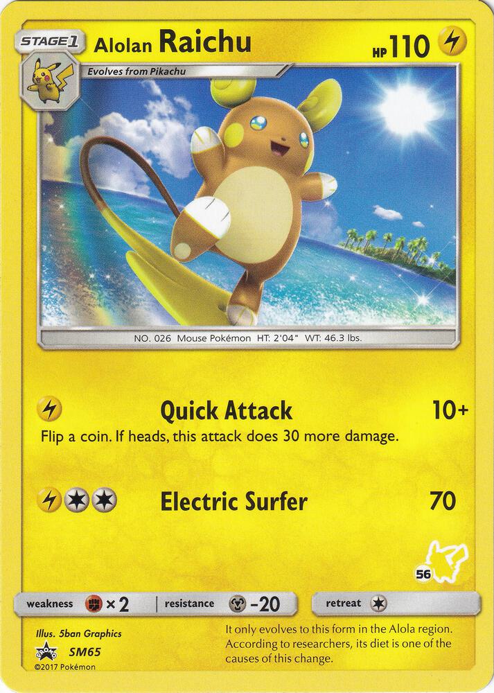 Alolan Raichu (#56 Pikachu Stamped)