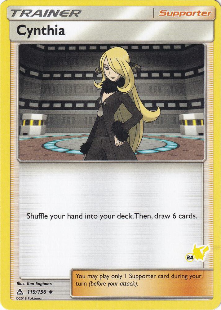 Cynthia - 119/156 (#24 Pikachu Stamped) - Battle Academy
