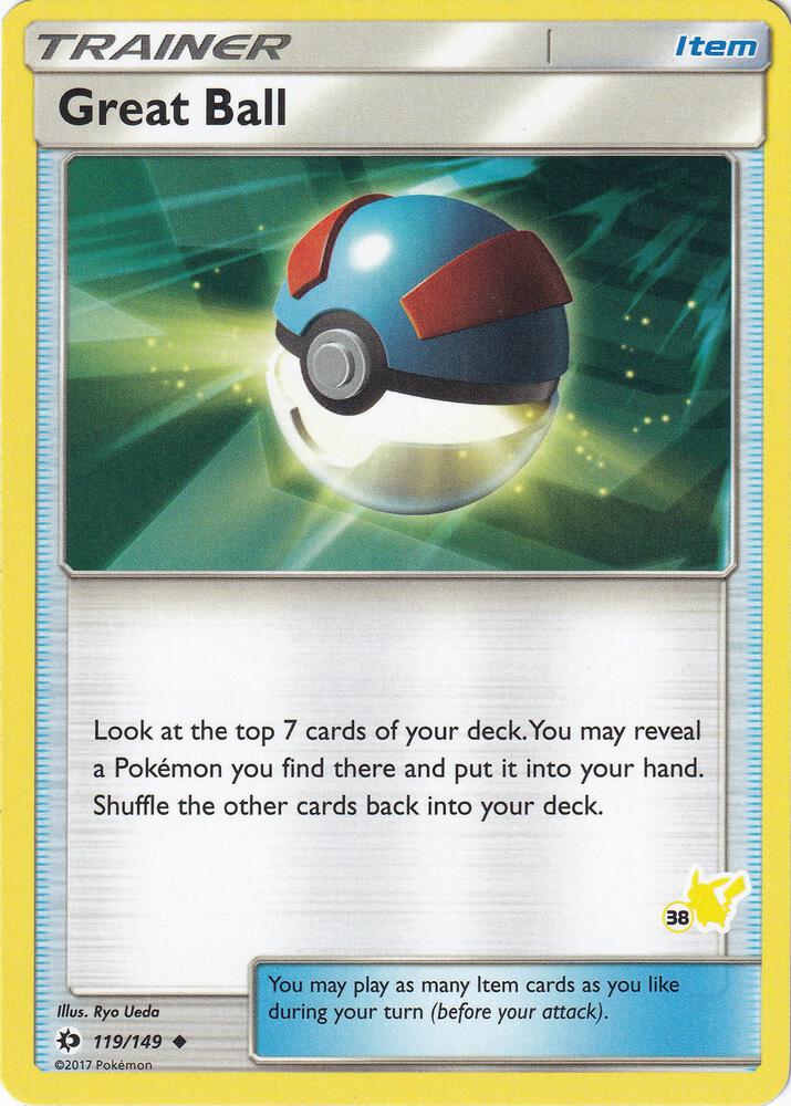 Great Ball - 119/149 (#38 Pikachu Stamped) - Battle Academy