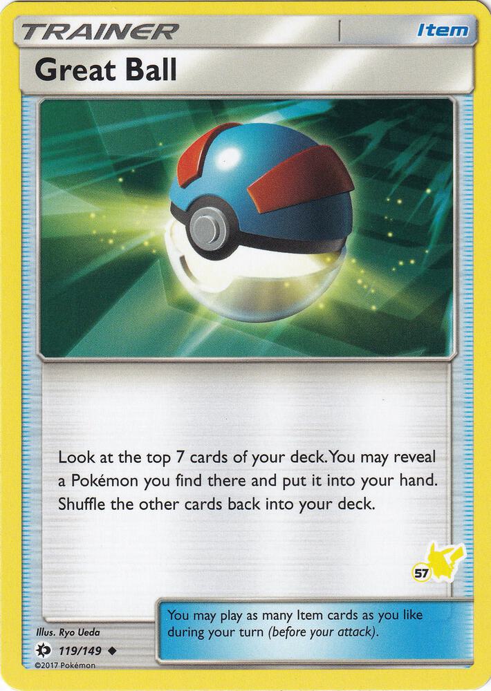 Great Ball - 119/149 (#57 Pikachu Stamped) - Battle Academy
