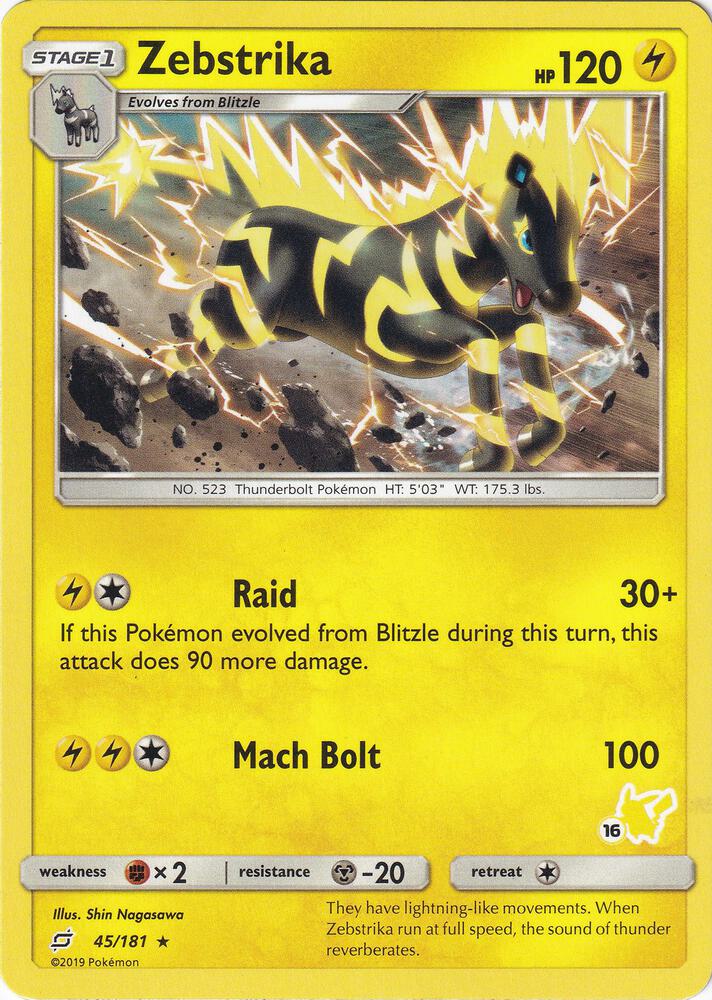 Zebstrika (#16 Pikachu Stamped)