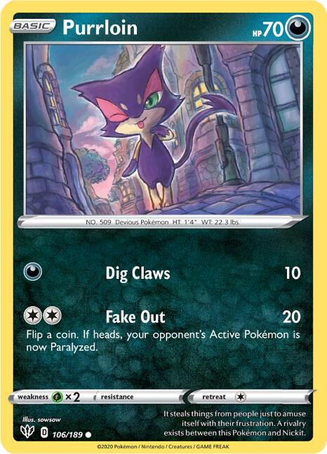 Purrloin - SWSH03: Darkness Ablaze