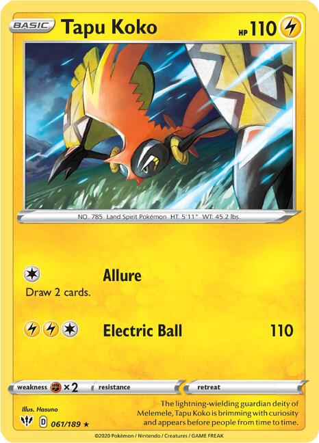 Tapu Koko - SWSH03: Darkness Ablaze