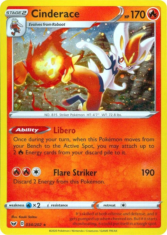 Cinderace - 034/202 (Cosmos Holo) - Miscellaneous Cards & Products