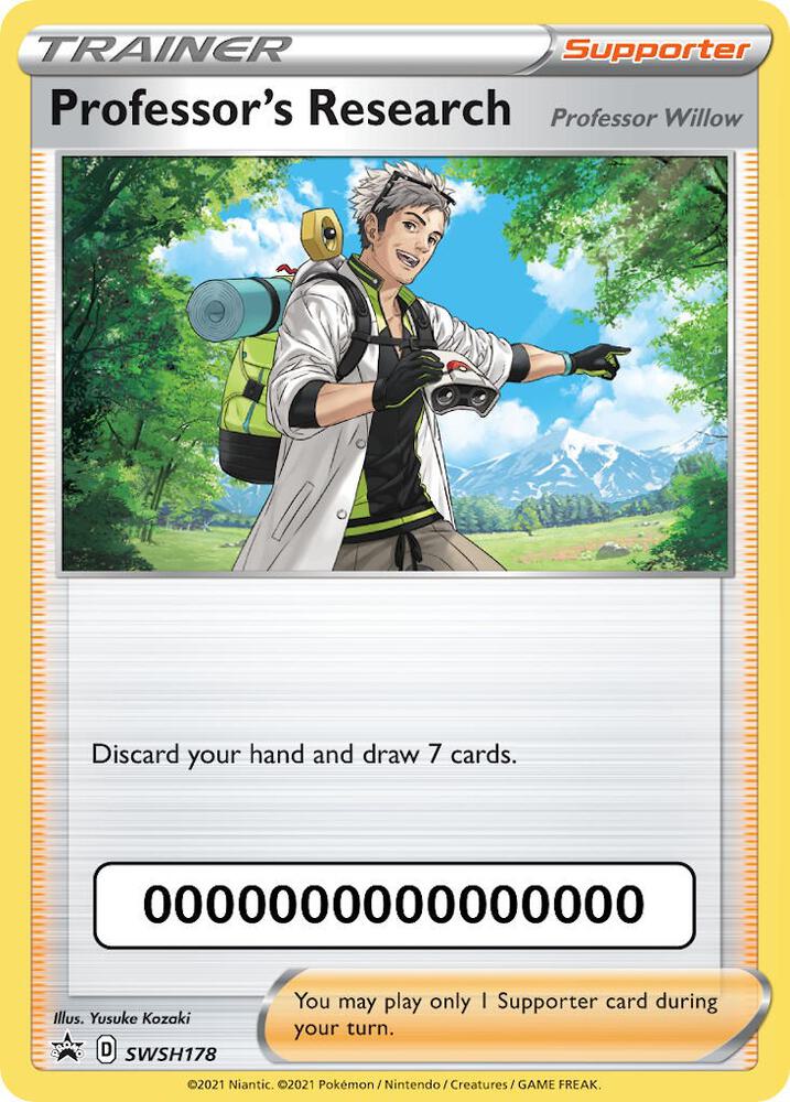 Professor's Research [Professor Willow] - SWSH178 (with Pokemon Go Code) - SWSH: Sword & Shield Promo Cards